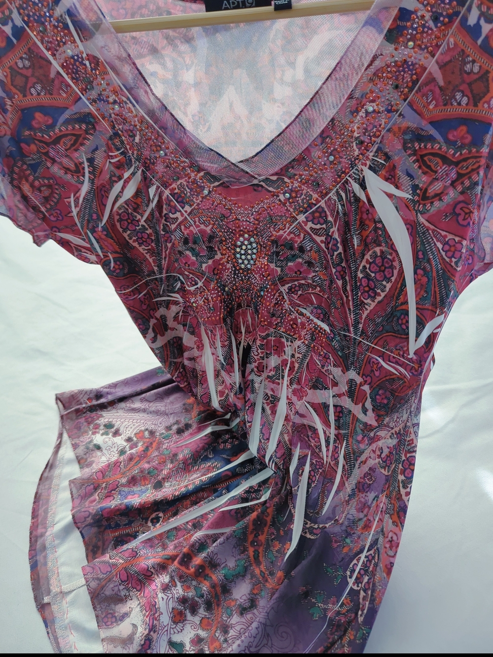 Vintage Apt. 9 Pink & Purple Paisley Scoop Neck Tunic - Picture 5 of 6